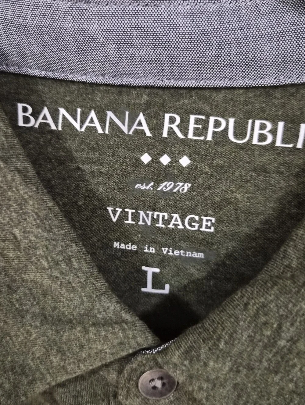 Banana Republic Men's Olive Polo with Chest Flap Pockets - Size L - New With Tag
